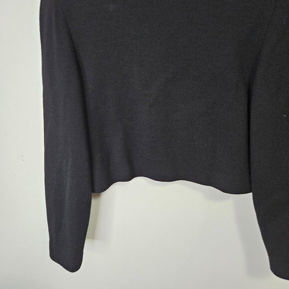 VTG Lillie Rubin Bolero Jacket Sz L Black Beaded Embroidered Wool Event Party - Picture 11 of 12